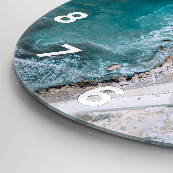 Round glass clock Fjords in Costa Blanca