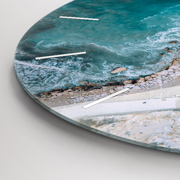 Round glass clock Fjords in Costa Blanca