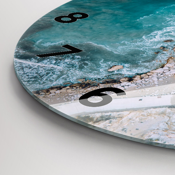 Round glass clock Fjords in Costa Blanca