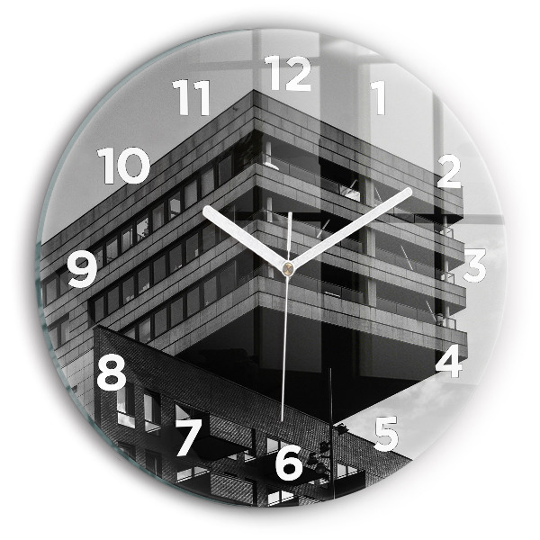 Round glass clock Architecture in Amsterdam