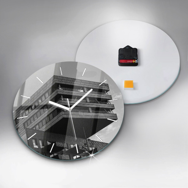 Round glass clock Architecture in Amsterdam