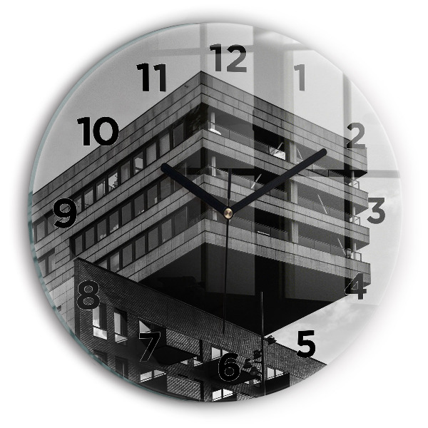 Round glass clock Architecture in Amsterdam