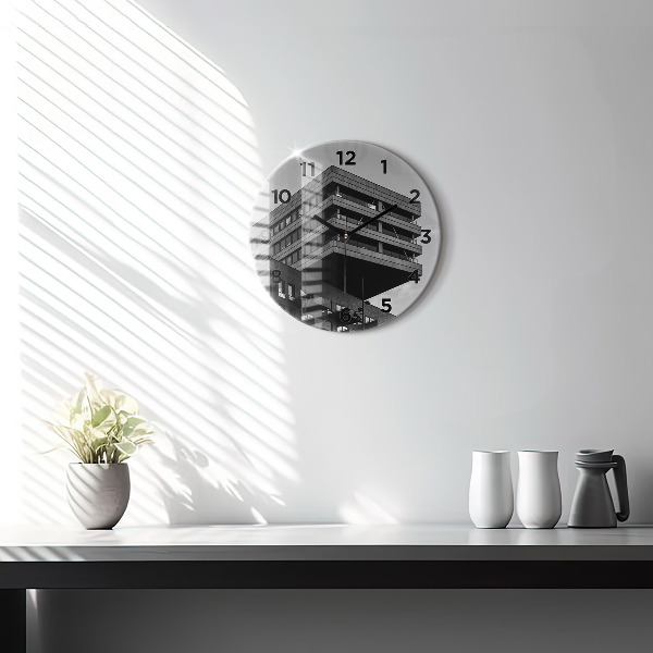 Round glass clock Architecture in Amsterdam