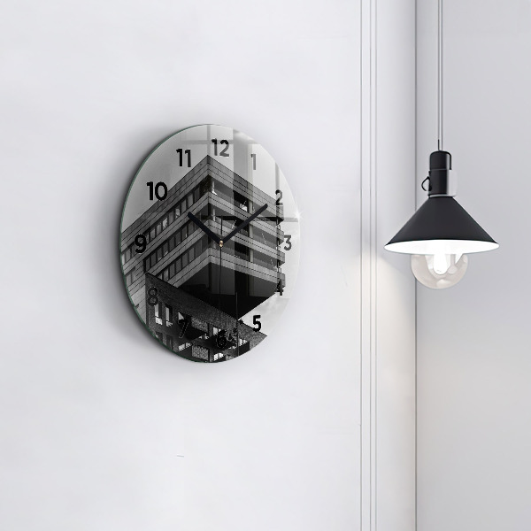Round glass clock Architecture in Amsterdam