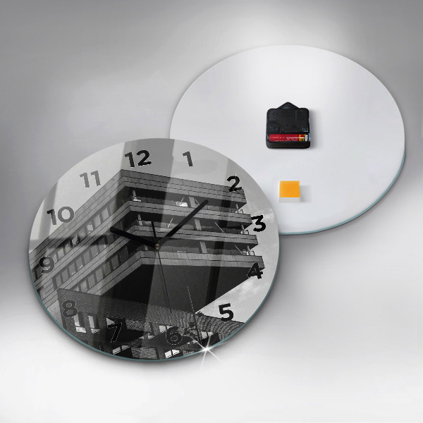 Round glass clock Architecture in Amsterdam