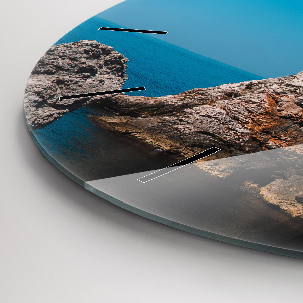 Round glass clock Cliffs in Dubrovnik