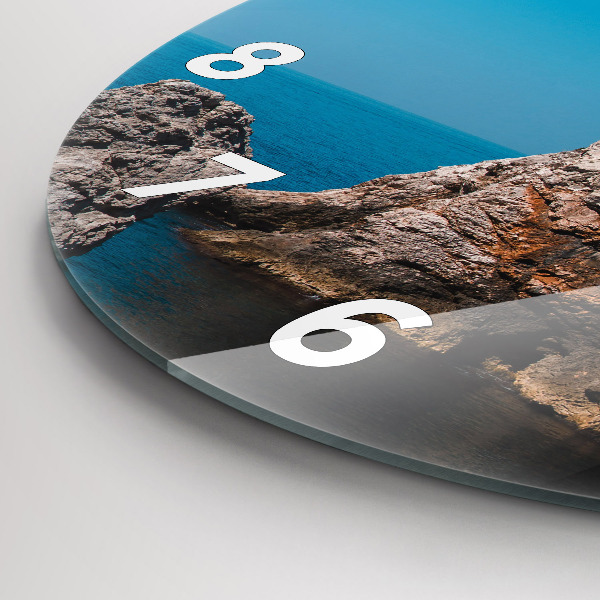 Round glass clock Cliffs in Dubrovnik