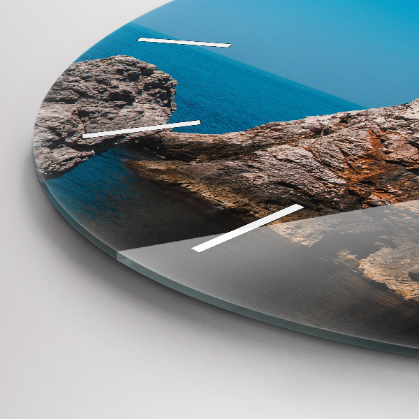 Round glass clock Cliffs in Dubrovnik