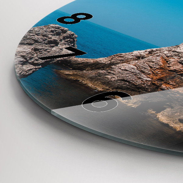 Round glass clock Cliffs in Dubrovnik