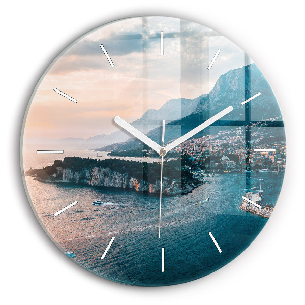 Round glass clock Island in Croatia