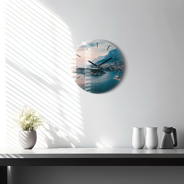 Round glass clock Island in Croatia
