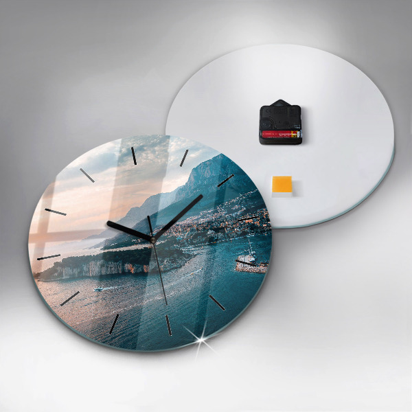 Round glass clock Island in Croatia
