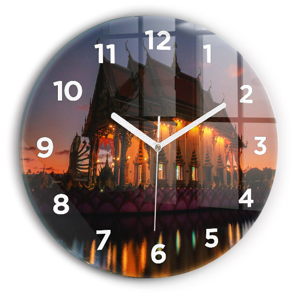 Round glass clock Temple in Bangkok