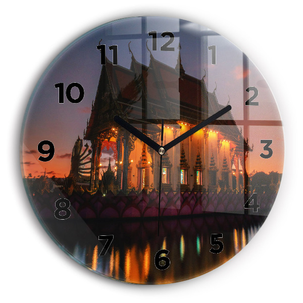 Round glass clock Temple in Bangkok