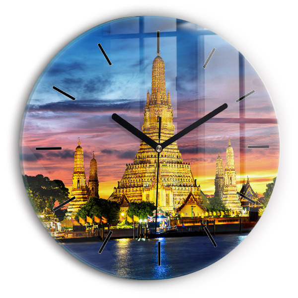 Round glass clock Temple in Bangkok