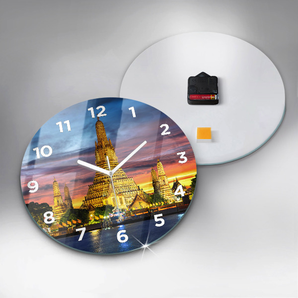 Round glass clock Temple in Bangkok