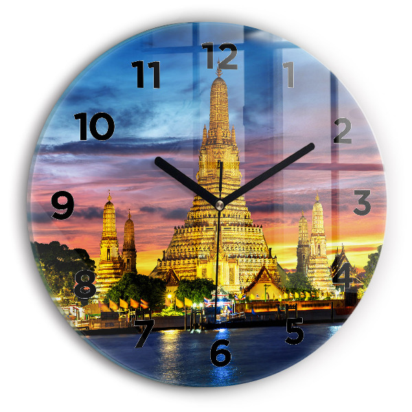 Round glass clock Temple in Bangkok