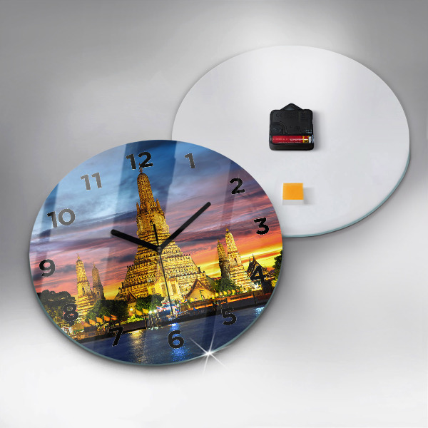 Round glass clock Temple in Bangkok