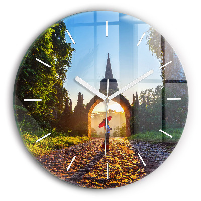 Round glass clock Surat Thani Park Thailand