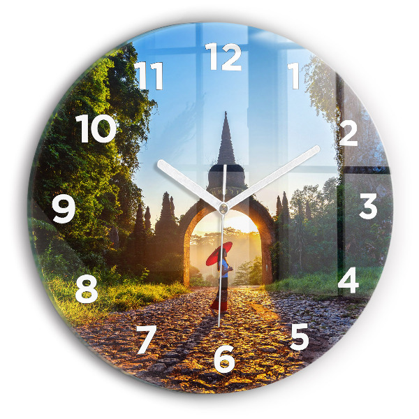 Round glass clock Surat Thani Park Thailand