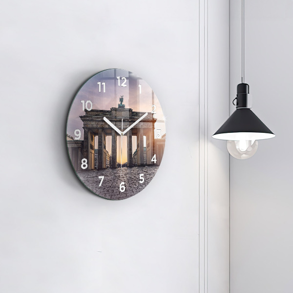 Round glass clock Brandenburg Gate