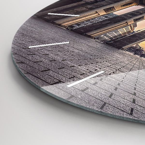 Round glass clock Brandenburg Gate