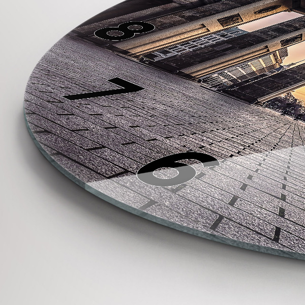 Round glass clock Brandenburg Gate
