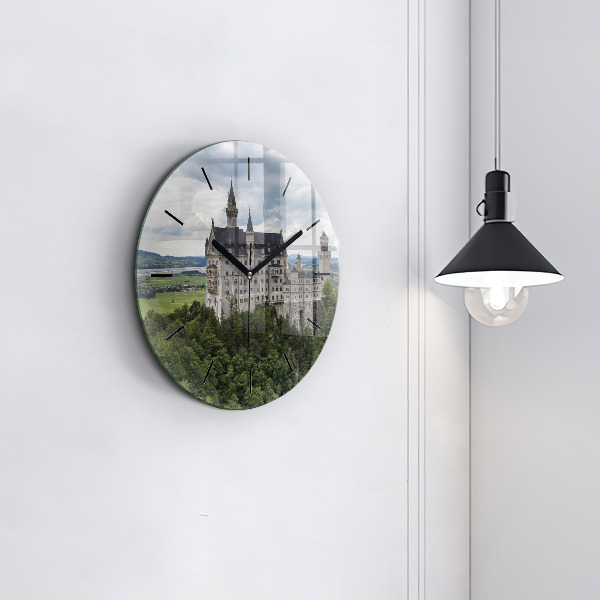 Round glass clock Neuschwanstein Castle