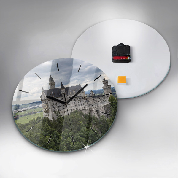 Round glass clock Neuschwanstein Castle