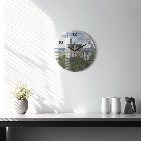 Round glass clock Neuschwanstein Castle