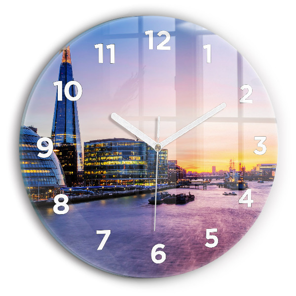 Round glass clock View of London