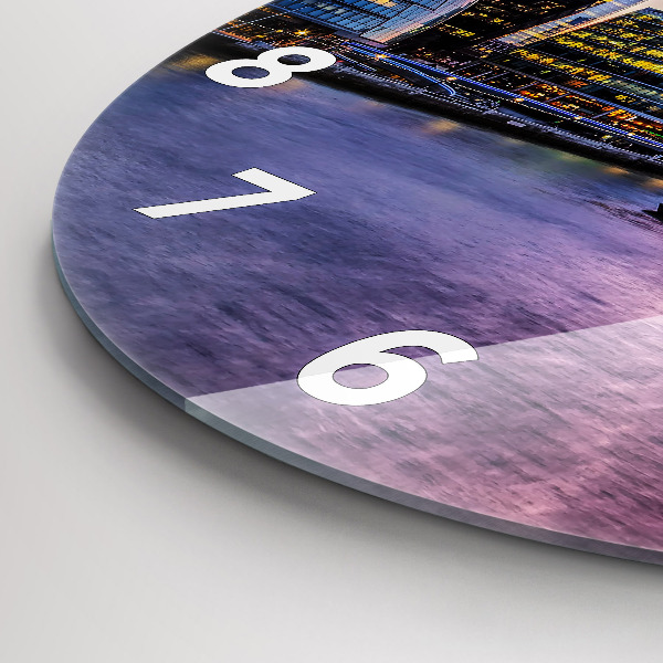 Round glass clock View of London