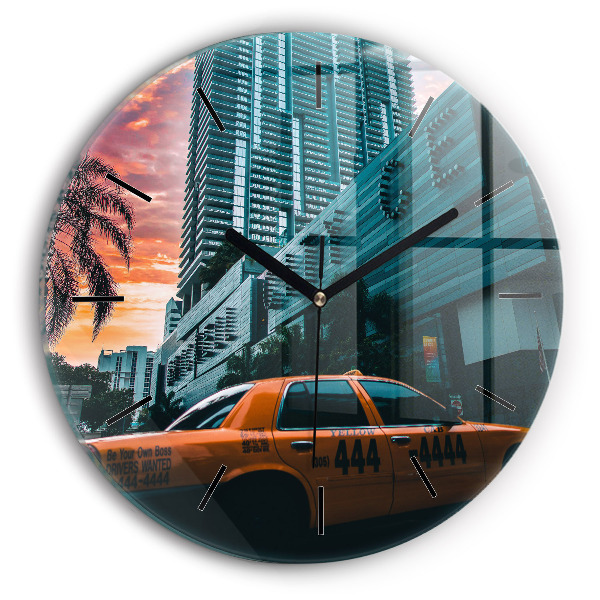 Round glass clock Miami, Florida