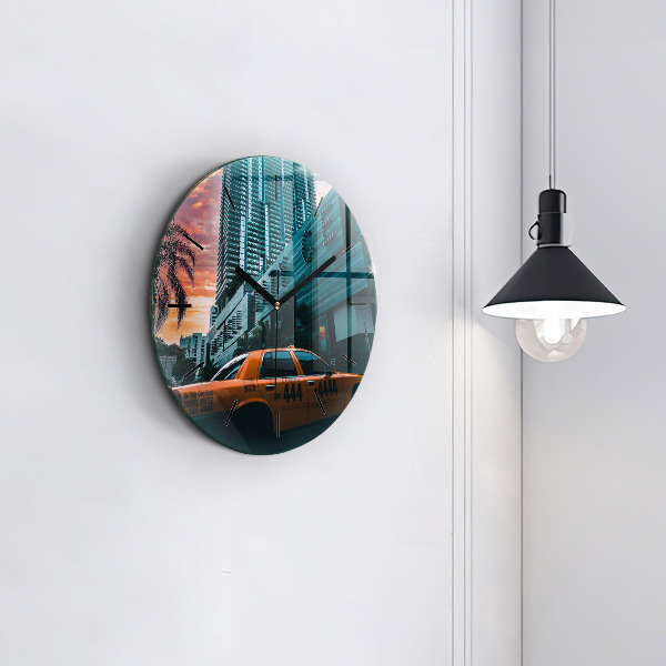 Round glass clock Miami, Florida