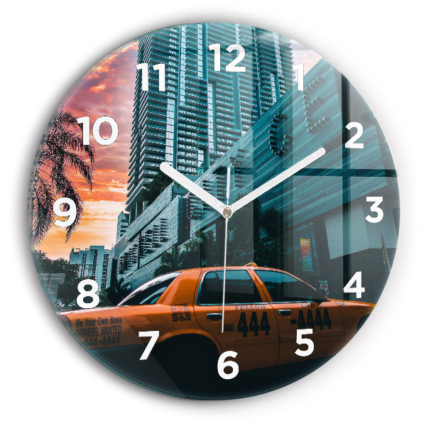 Round glass clock Miami, Florida