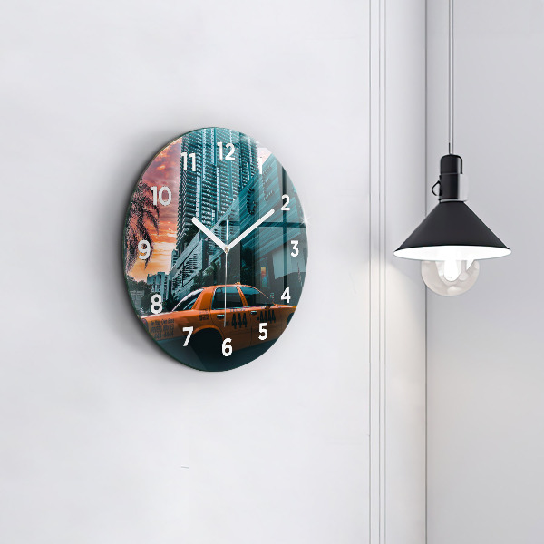 Round glass clock Miami, Florida