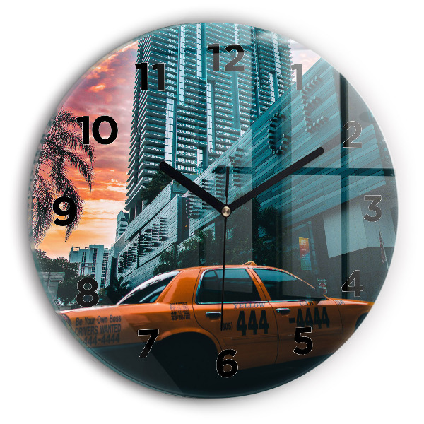 Round glass clock Miami, Florida