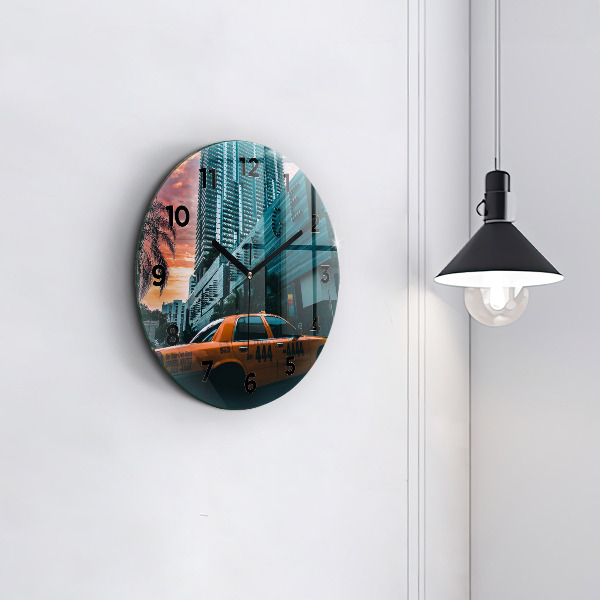 Round glass clock Miami, Florida