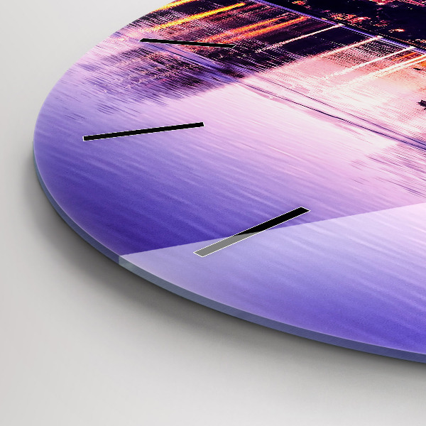 Round glass clock Orlando city skyline