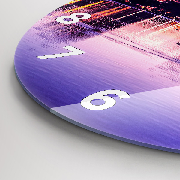 Round glass clock Orlando city skyline