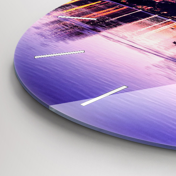 Round glass clock Orlando city skyline