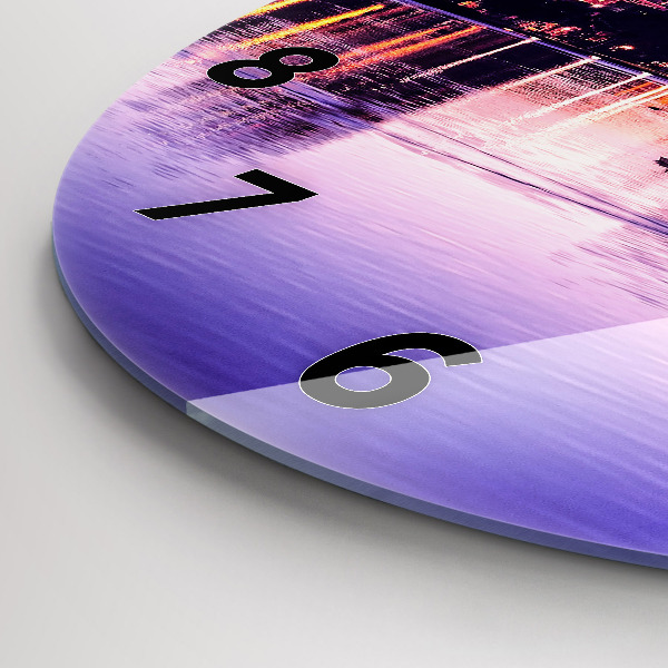 Round glass clock Orlando city skyline