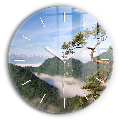 Round glass clock Sokolica Peak in the Pieniny Mountains