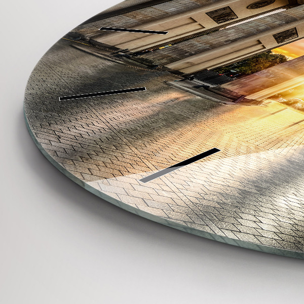 Round glass clock Brandenburg Gate