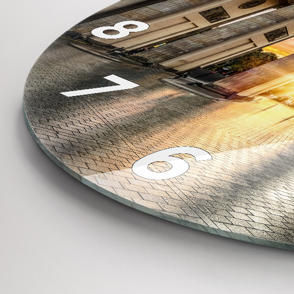 Round glass clock Brandenburg Gate