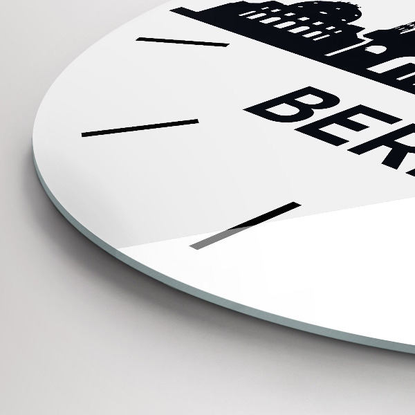 Round glass clock Berlin city illustration