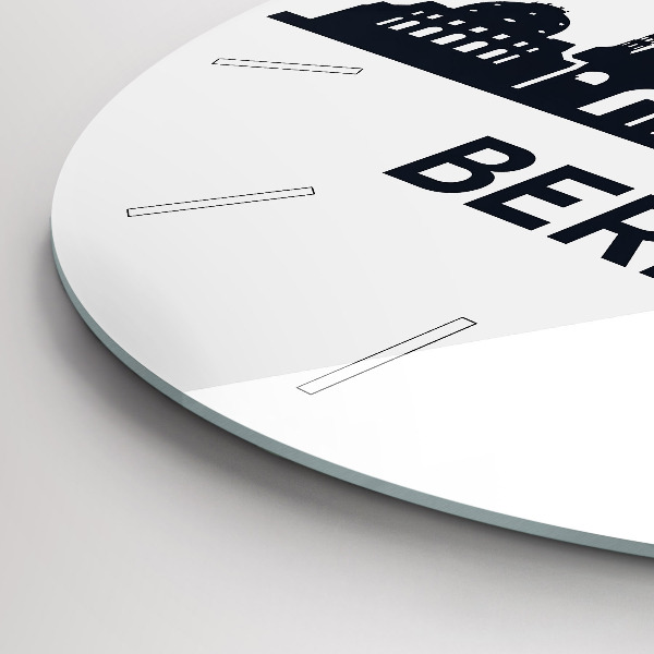 Round glass clock Berlin city illustration