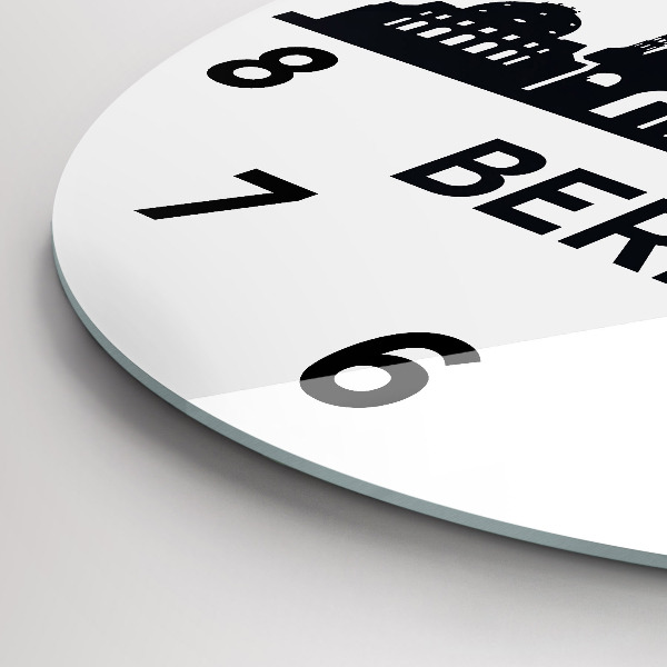 Round glass clock Berlin city illustration