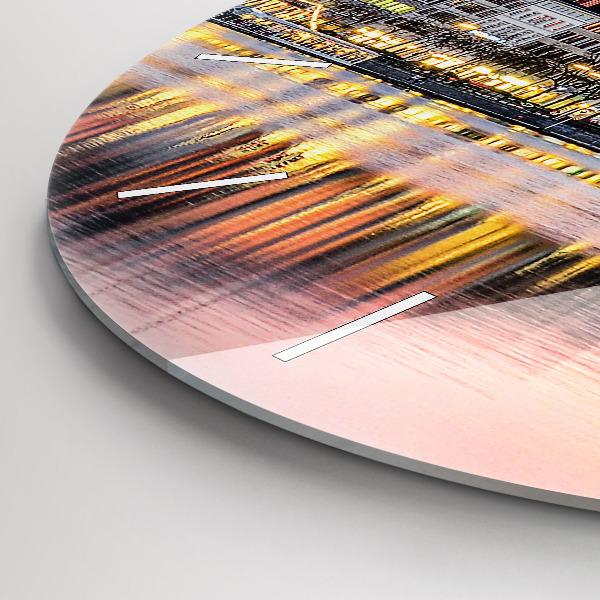 Round glass clock Alster in Hamburg