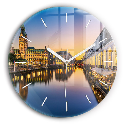 Round glass clock Hamburg City Hall